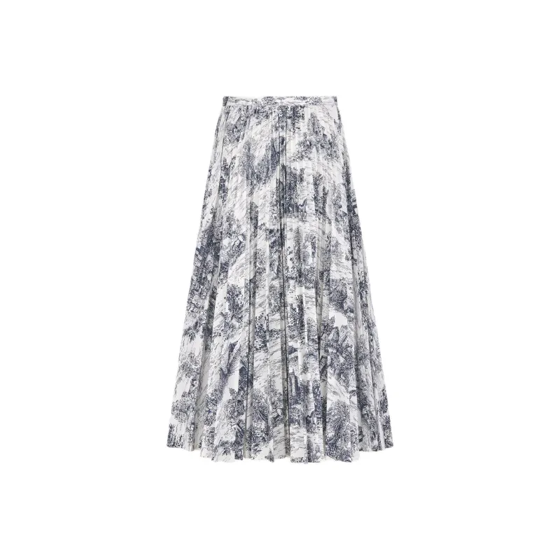 DIOR FW24 Casual Long Skirts Women's White Blue-0