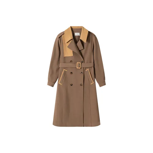 XIRAN Trench Coats Women's Teak