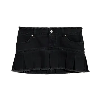 Misbhv Pleated Mini Denim Skirt