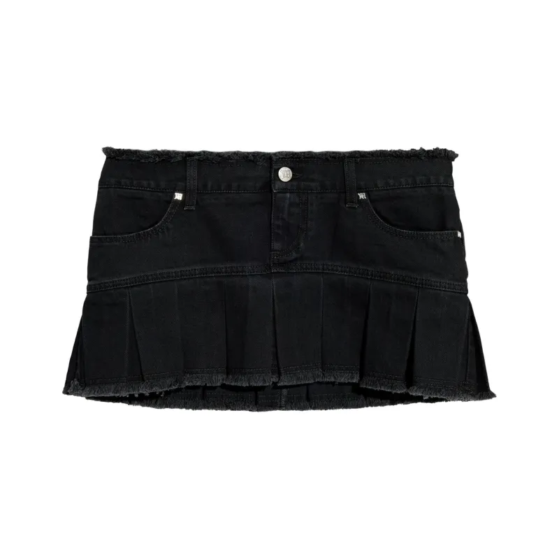 Misbhv Pleated Mini Denim Skirt-0