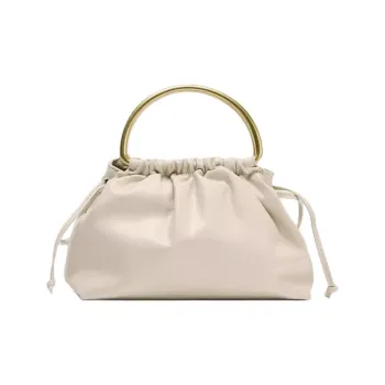ZARA PU Bowling Bag, Handbag Mini Women's Raw White
