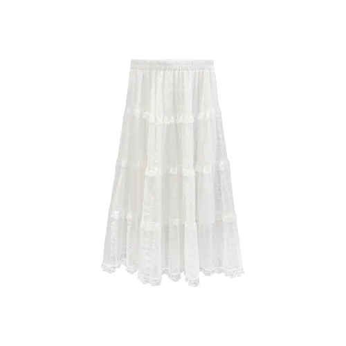 FOASIS Casual Long Skirt Women's White