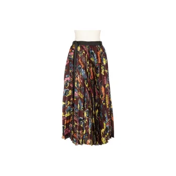 Sacai SS25 Casual Long Skirts Women's Bordeaux Red