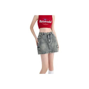 Kazakhstan Denim Short Skirts Women's Vintage Blue