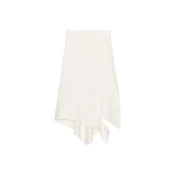 ZARA ZW Series Casual Long Skirt Women's Raw White