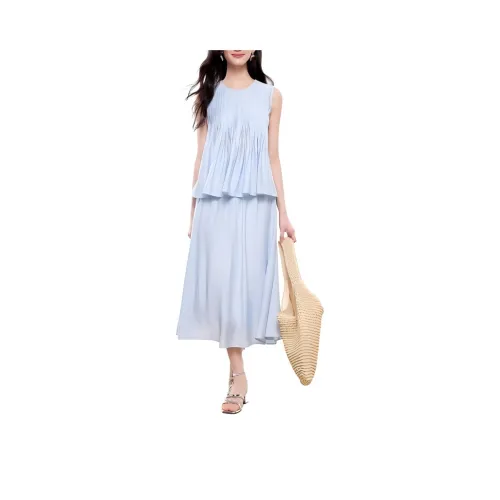 Qiushui Yiren Skirt Set Women's Blue