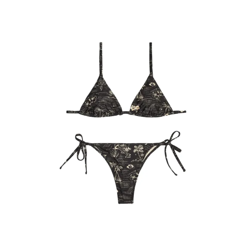 EMPORIO ARMANI Logomania print Padded Triangle Bikini-0