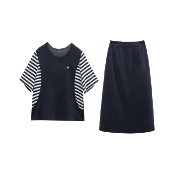 A Paradise For Awakening Skirt Set Women's Navy Blue