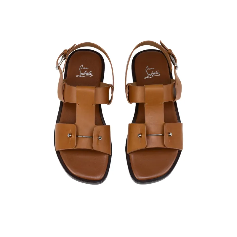 CL LUBOTING Chambeliss One Strap Sandals Men's Brown-4