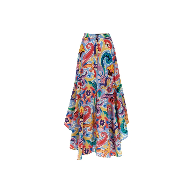 ETRO Flared Hem Paisley Skirt-0