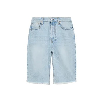 SCANLAN THEODORE High Rise Jean Short Denim Shorts Women's Light Indigo