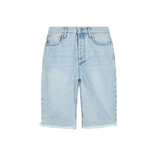 SCANLAN THEODORE High Rise Jean Short Denim Shorts Women's Light Indigo