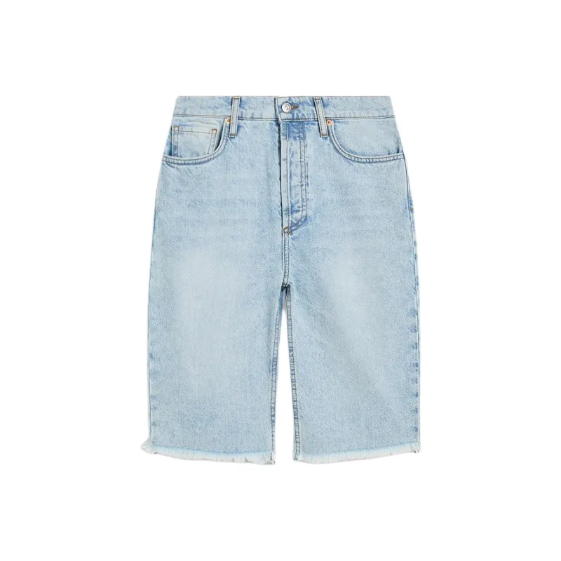 SCANLAN THEODORE High Rise Jean Short Denim Shorts Women's Light Indigo-0