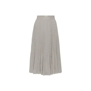 ARITZIA Wilfred New Twirl Pleated Skirt Casual Long Skirts Women's Ashen Light Birch/Grayish Birch Wood Color