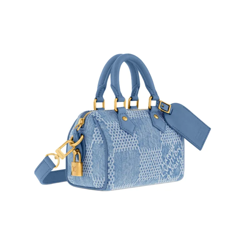 LOUIS VUITTON Cotton Canvas Handbag Regular Women's Blue-1