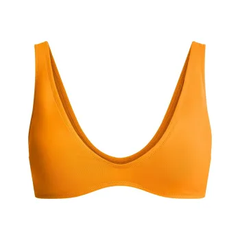 SKIMS SS25 SIGNATURE SWIM PLUNGE BIKINI TOP Bikini Women's Tangerine/Orange