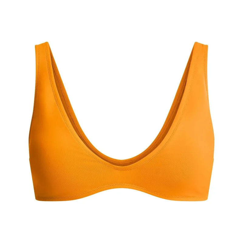 SKIMS SS25 SIGNATURE SWIM PLUNGE BIKINI TOP Bikini Women's Tangerine/Orange-0