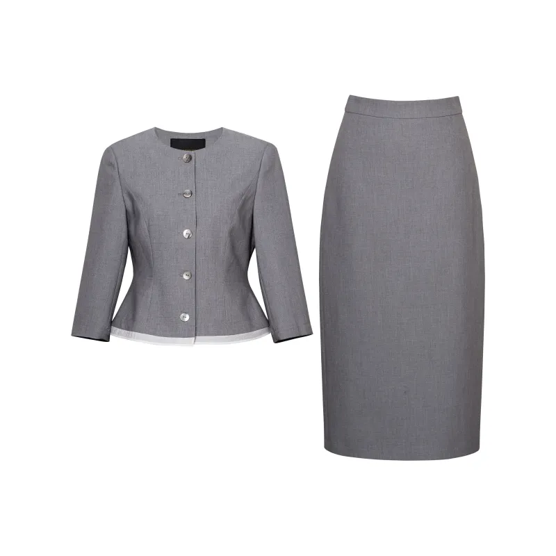 ROEYSHOUSE Skirt Set Women's Light Gray-0
