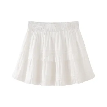 Mu Qingqing Casual Short Skirts Women's White