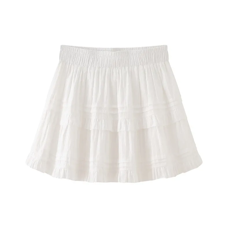 Mu Qingqing Casual Short Skirts Women's White-0