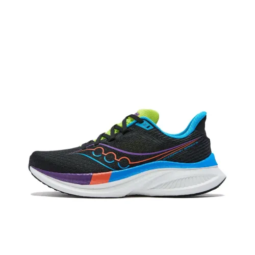 Saucony Cushioning, Wear Resistant Low Top Running Shoes Unisex Black Purple FUTURE BLACK