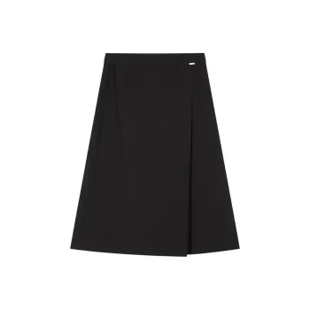 IHIMI Casual Long Skirt Women's Black
