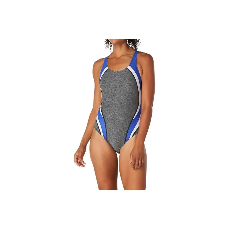 Speedo Women's Heather Quantum Fusion Splice One Piece Pink One piece Swimsuit Women's-2