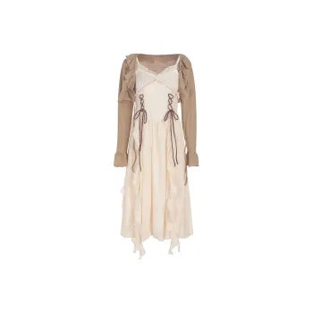 COVER TIME Skirt Set Women's Ecru+Brown