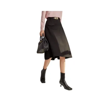 Emodues Casual Long Skirts Women's Black