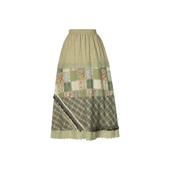 Snbl Casual Long Skirts Women's Green