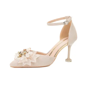 Lan Miao Slim Heel High Heels Women's Ecru