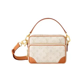 LOUIS VUITTON Nil Coated Canvas Camera Bag, One Shoulder Handbag Women's Beige & Brown