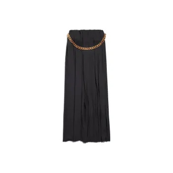 Balenciaga Chunky Chain Pleated Maxi Skirt