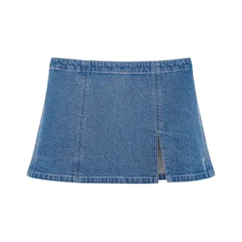 SHUSHUTONG Denim Short Skirts Women's Blue