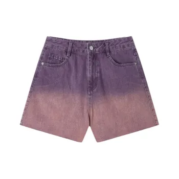 EICHITOO Denim Shorts Women's Dark Purple Gradient