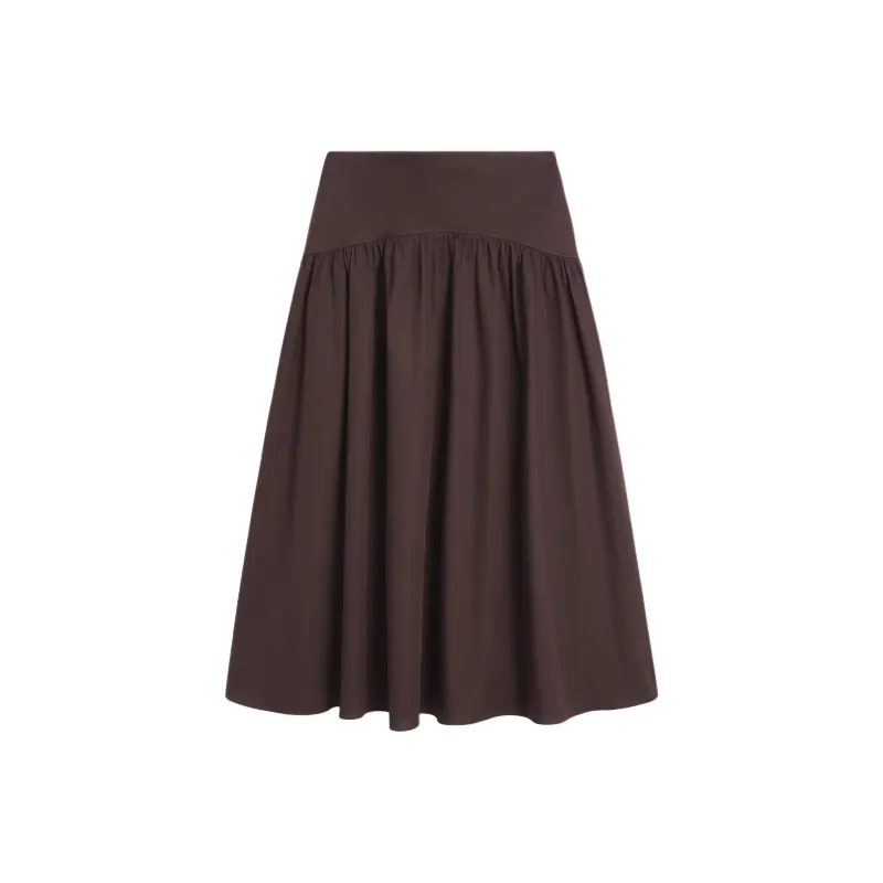 Massimo Dutti Casual Long Skirts Women's Brown-0