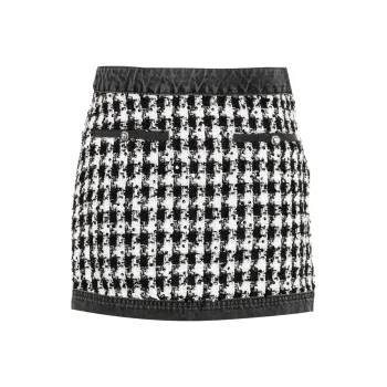 LIU·JO Bouclé Denim Mini Skirt