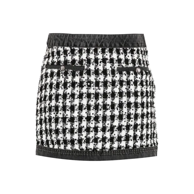 LIU·JO Bouclé Denim Mini Skirt-0