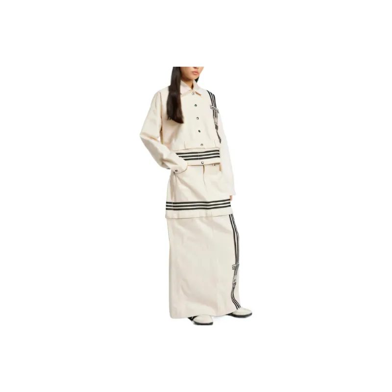 Adidas Originals SS25 Casual Long Skirts Women's Natural Denim Beige Yellow-0