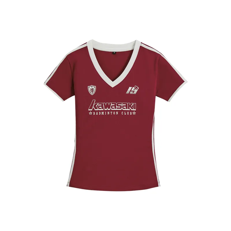 Kawasaki Small Waist Series Badminton Jersey Women's Burgundy-0
