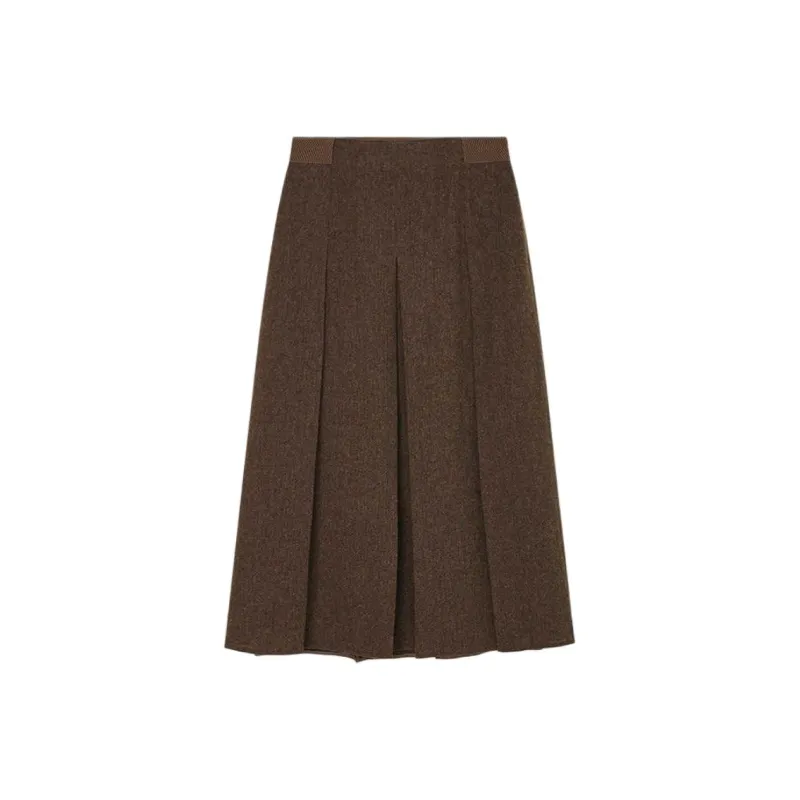 HAZZYS Casual Long Skirt Women's Brown Green-0