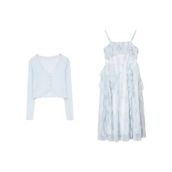 ELF SACK Skirt Set Women's Fresh Blue