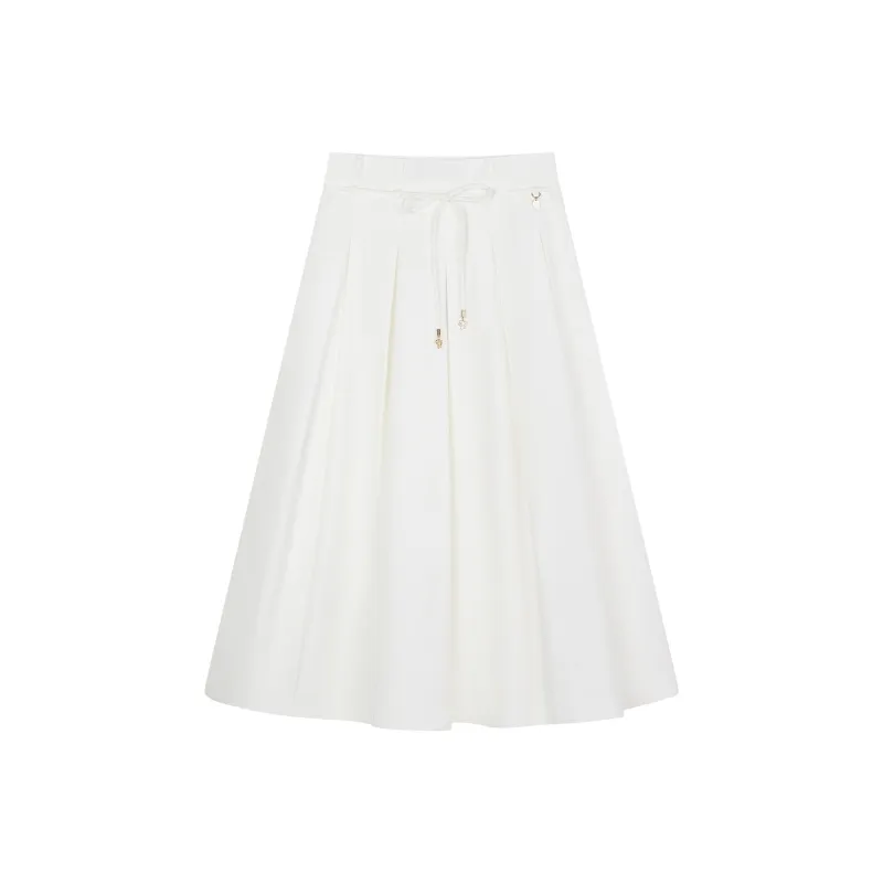 Teenie Weenie Casual Long Skirts Women's Ivory White-0