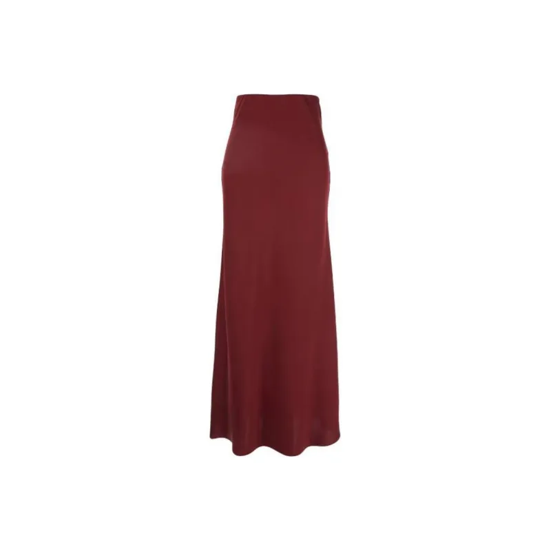 BE PLAIN Casual Long Skirt Women's Burgundy-0