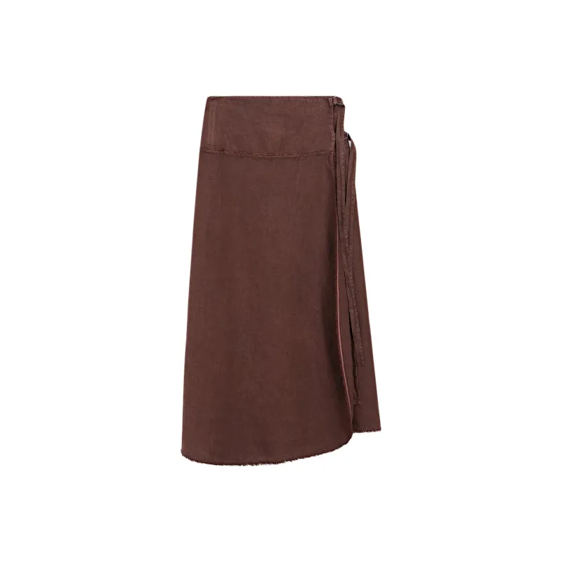 Massimo Dutti Casual Long Skirt Women's Red-0