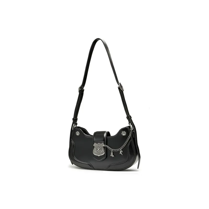 Teenmix X Disney, Collaboration Artificial Leather Shoulder Bag Medium Size Unisex Truffle Black-1