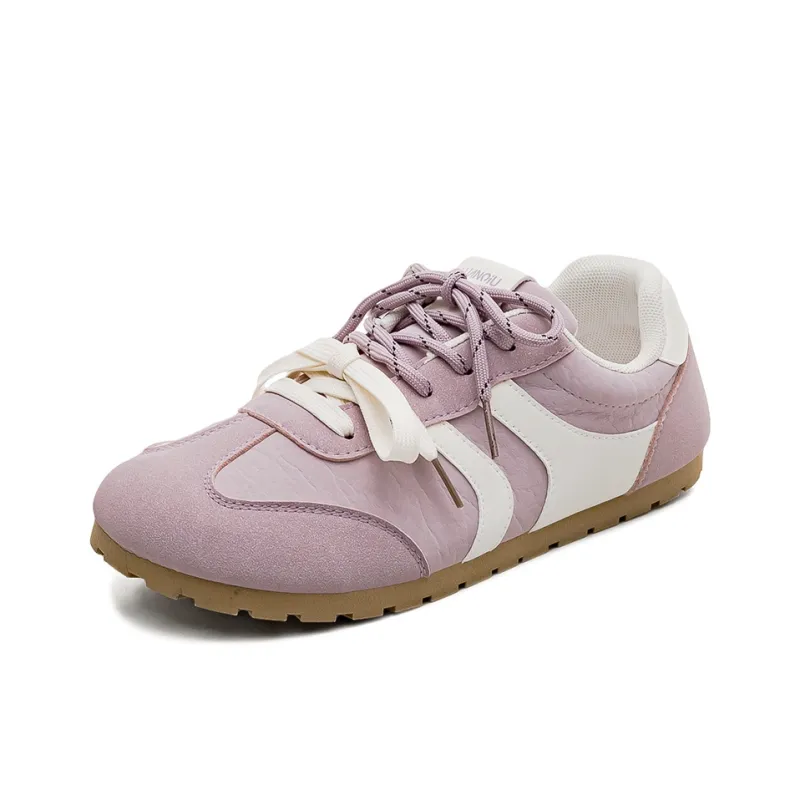 HUANQIU Slip Resistant, Lightweight, And Breathable Low Top Skateboard Shoes Women's Purple-0