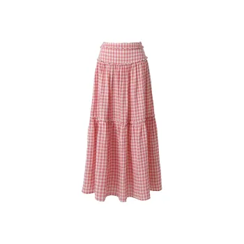 Kazakhstan Casual Long Skirts Women's Pink