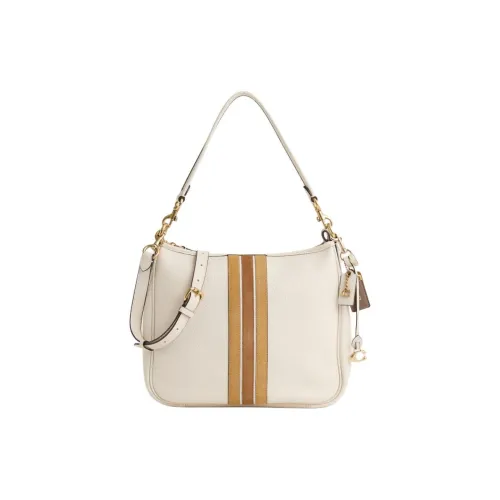 COACH Cary Leather Shoulder Bag Women's White