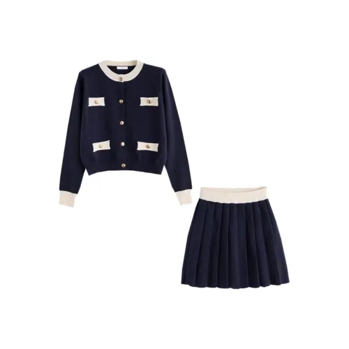 Tonlion Skirt Set Women's Navy Blue